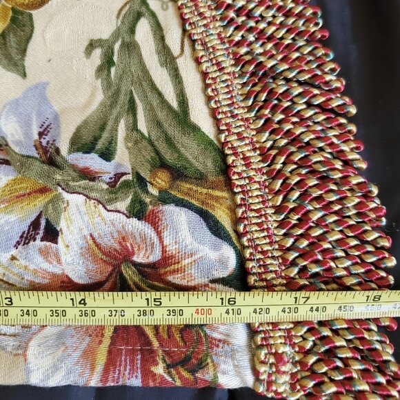 Vtg Waverly Valance Laurel Springs 100% Cotton. Brocade Fringed.Lined.Butterfly - Picture 8 of 10